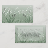 Boho Sage Green Foliage Wedding Details Informatiekaartje (Voorkant / Achterkant)