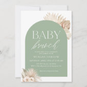 Boho Sage Green Gender Neutral Baby Brunch Kaart (Voorkant)