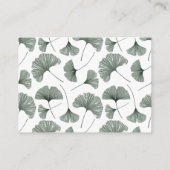 Boho Sage Green Ginkgo Botanical Wedding Details Informatiekaartje (Achterkant)