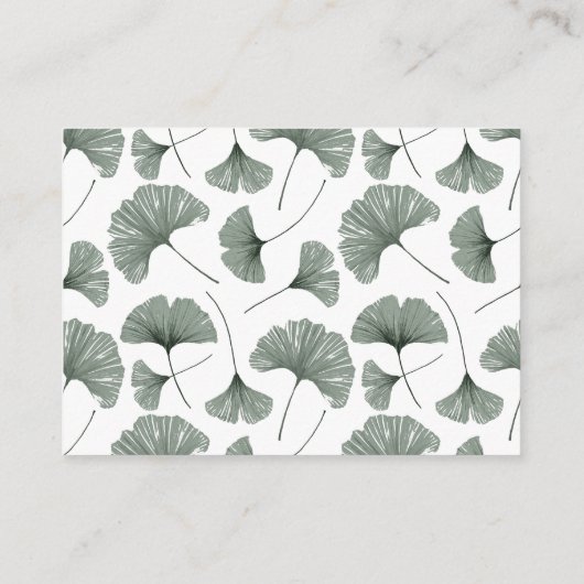 Boho Sage Green Ginkgo Botanical Wedding Details Informatiekaartje (Achterkant)