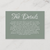 Boho Sage Green Ginkgo Botanical Wedding Details Informatiekaartje (Voorkant)