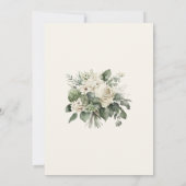 Boho Sage Green & Ivory Flowers Bewaar de datum Ka Save The Date (Achterkant)