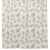 Boho Sage Green Leaf Pattern Douchegordijn (Voorkant)