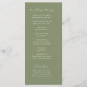 Boho Sage Green & Linen Minimalist Arch Wedding Programmakaart (Achterkant)