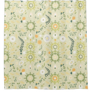 Boho Sage Green Mandala Douchegordijn