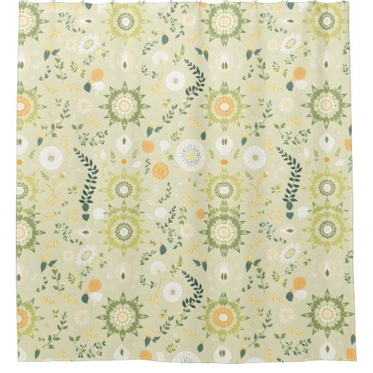 Boho Sage Green Mandala Douchegordijn (Voorkant)