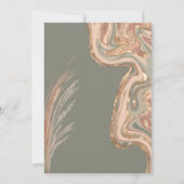 Boho Sage Green Marble Stone Earthy Pampas Grass I Kaart (Achterkant)