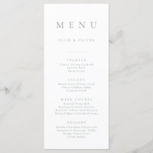 Boho Sage Green Minimalist 1 Eenvoudig Platte Menu