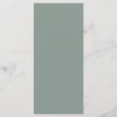 Boho Sage Green Minimalist Eenvoudig Platte Menu (Achterkant)