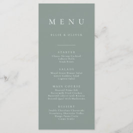 Boho Sage Green Minimalist Eenvoudig Platte Menu