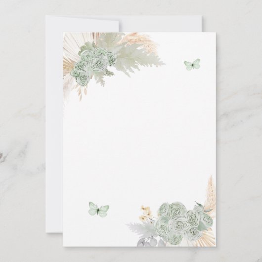 Boho Sage Green Mis Quince Sla de datum kalender o Kaart (Achterkant)