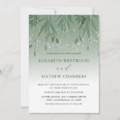 Boho Sage Green Ppress Foliage Wedding Kaart (Voorkant)