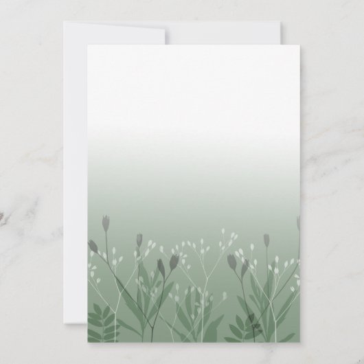 Boho Sage Green Ppress Foliage Wedding Kaart (Achterkant)