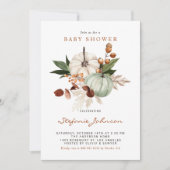Boho Sage Green Pumpkins Herfst Baby shower Kaart (Voorkant)