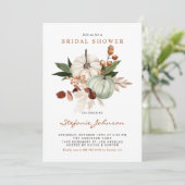 Boho Sage Green Pumpkins Herfst Vrijgezellenfeest Kaart (Staand voorkant)