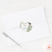 Boho Sage Green Quinceañera Bedankt Ronde Sticker (Envelop)