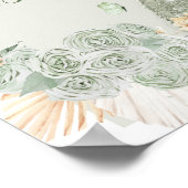 Boho Sage Green Quinceañera Gastenboek Poster (Hoek)