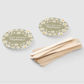 Boho Sage Green Retro Daisies Birthay Party Handwaaier (Niet-gemonteerd)