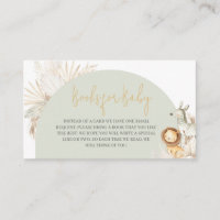 Boho Sage Green Safari Baby shower Boeken voor Bab