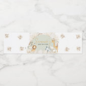 Boho Sage Green Safari Baby shower Waterfles Etiket (Enkel label)