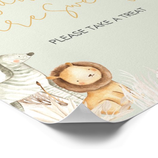 Boho Sage Green Safari Baby's zijn zoet Poster (Hoek)