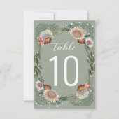 Boho Sage Green Table Number (Voorkant)