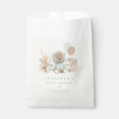 Boho Sage Green Teddy Bear Baby shower Favor Bag Bedankzakje (Voorkant)