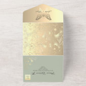 Boho Sage Green Wedding All In One Uitnodiging (Buitenkant)