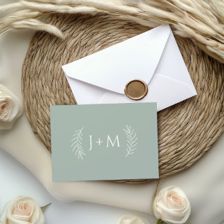Boho Sage Green Wedding Briefpapier Bedankkaart