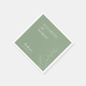 Boho Sage Green Wedding Elegant Minimal Simple Servet (Hoek)