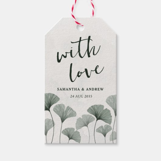 Boho Sage Green Wedding Favor Gift Labels Cadeaulabel (Voorkant)