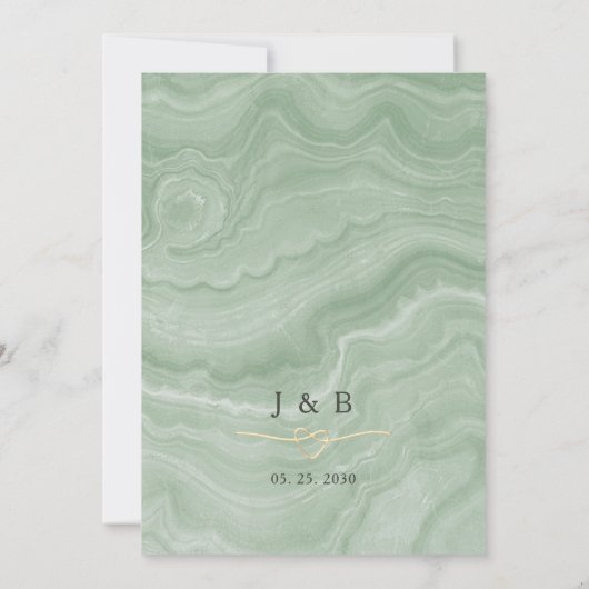 Boho Sage Green Wedding Invitation Kaart (Achterkant)