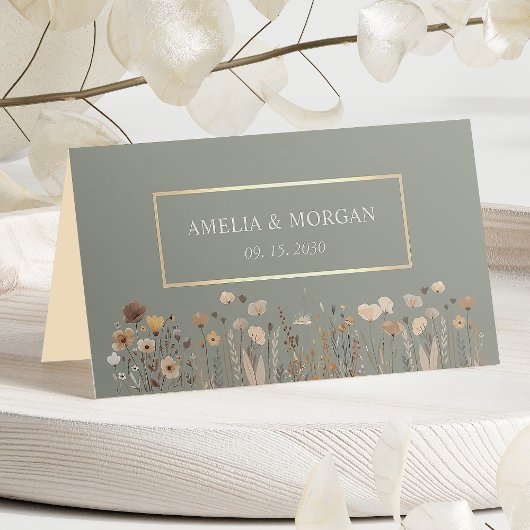 Boho Sage Green Wedding Place Card Plaatskaartje