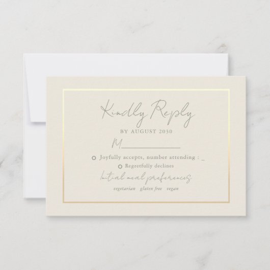 Boho Sage Green Wedding RSVP Kaartje (Voorkant)