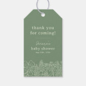 Boho Sage Green Wildflower Favor Gift Label Cadeaulabel (Voorkant)