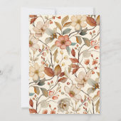 Boho Sage Green Wildflower Floral Baby shower Kaart (Achterkant)