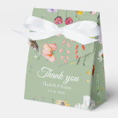 Boho Sage Green Wildflowers Wedding Favoriet Box Bedankdoosjes (Voorkant Zijde)