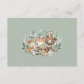 Boho Sage Green Woodland Dieren Boeken voor Baby Informatiekaartje (Achterkant)
