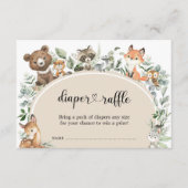 Boho Sage Green Woodland Dieren Luier Raffle Informatiekaartje (Voorkant)