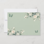 Boho Sage Groen Bloemen Prinses Meisje 15 Años QR RSVP Kaartje (Achterkant)