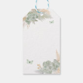 Boho Sage Groen Bloemen Quinceañera Dank u Cadeaulabel (Achterkant)