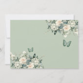 Boho Sage Groen Bloemen Quinceañera Save The Date Kaart (Achterkant)