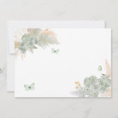 Boho Sage Groen Bloemen Quinceañera Save The Date Kaart (Achterkant)