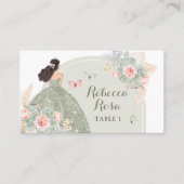 Boho Sage Groen Blush Roze Quinceañera Plaatskaartje (Voorkant)