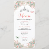 Boho Sage Groen Blush Roze Royal Quinceañera Menu (Voorkant)
