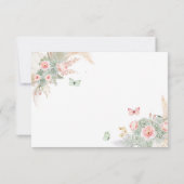 Boho Sage Groen Blush Roze Royal Quinceañera QR RSVP Kaartje (Achterkant)