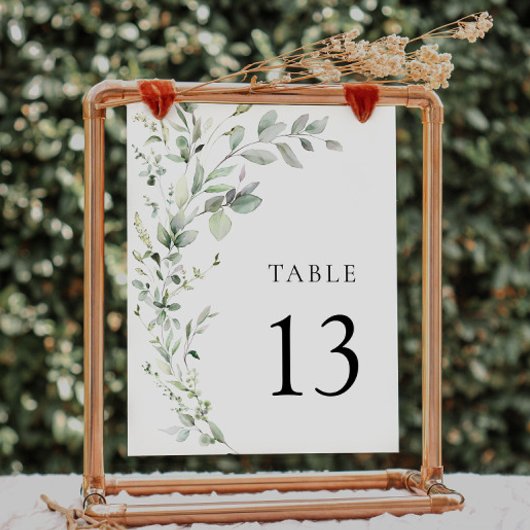 Boho Sage Groen Botanische Bruiloft Tafelnummer