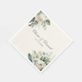 Boho Sage Groen en Ivoor Bloemen Bruiloft Servet (Hoek)