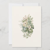 Boho Sage Groen en Ivoor Wildbloemen Bruiloft Kaart (Achterkant)