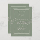 Boho Sage Groen Foilage Bruiloft Uitnodiging (Voorkant / Achterkant)